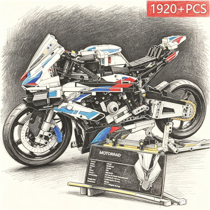 Kids Toys 10 Year Old - Motorcycle Building Bocks Simulation Motorcycle Model