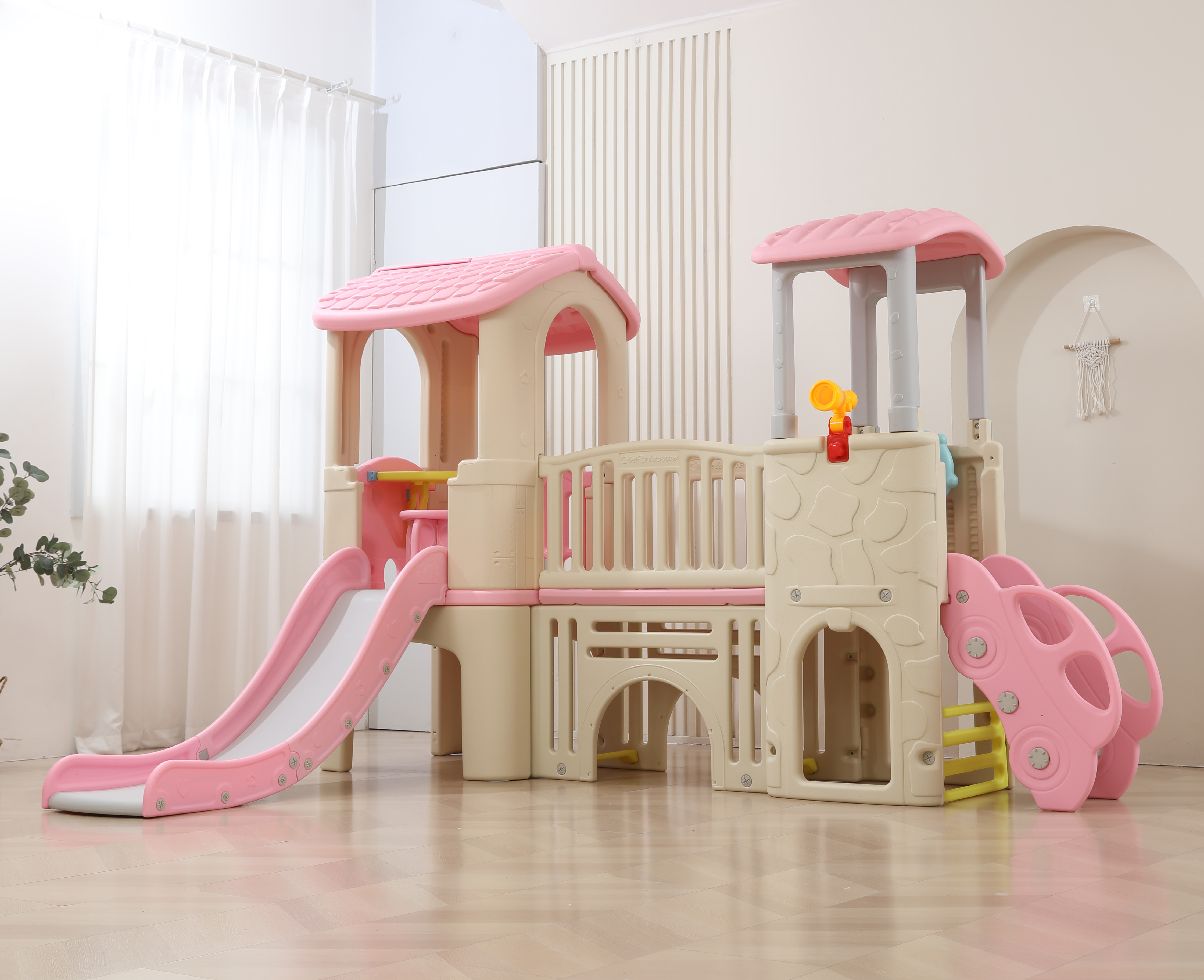 Kids Toys Mall - Large Indoor Playhouse Double Slide for