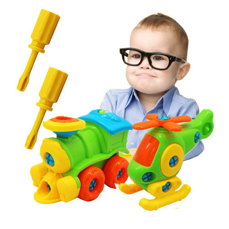 Kids Toys Helicopter - Puzzle Blocks Plastic Insert Train Helicopter