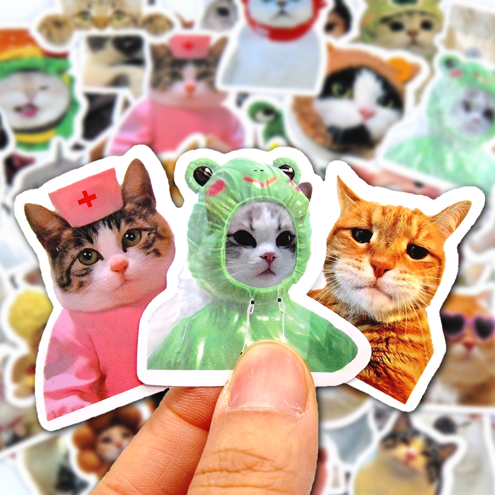 Kids Toys 10 Year Old - 10/50/100pcs Funny Cat Stickers Cartoon Cute
