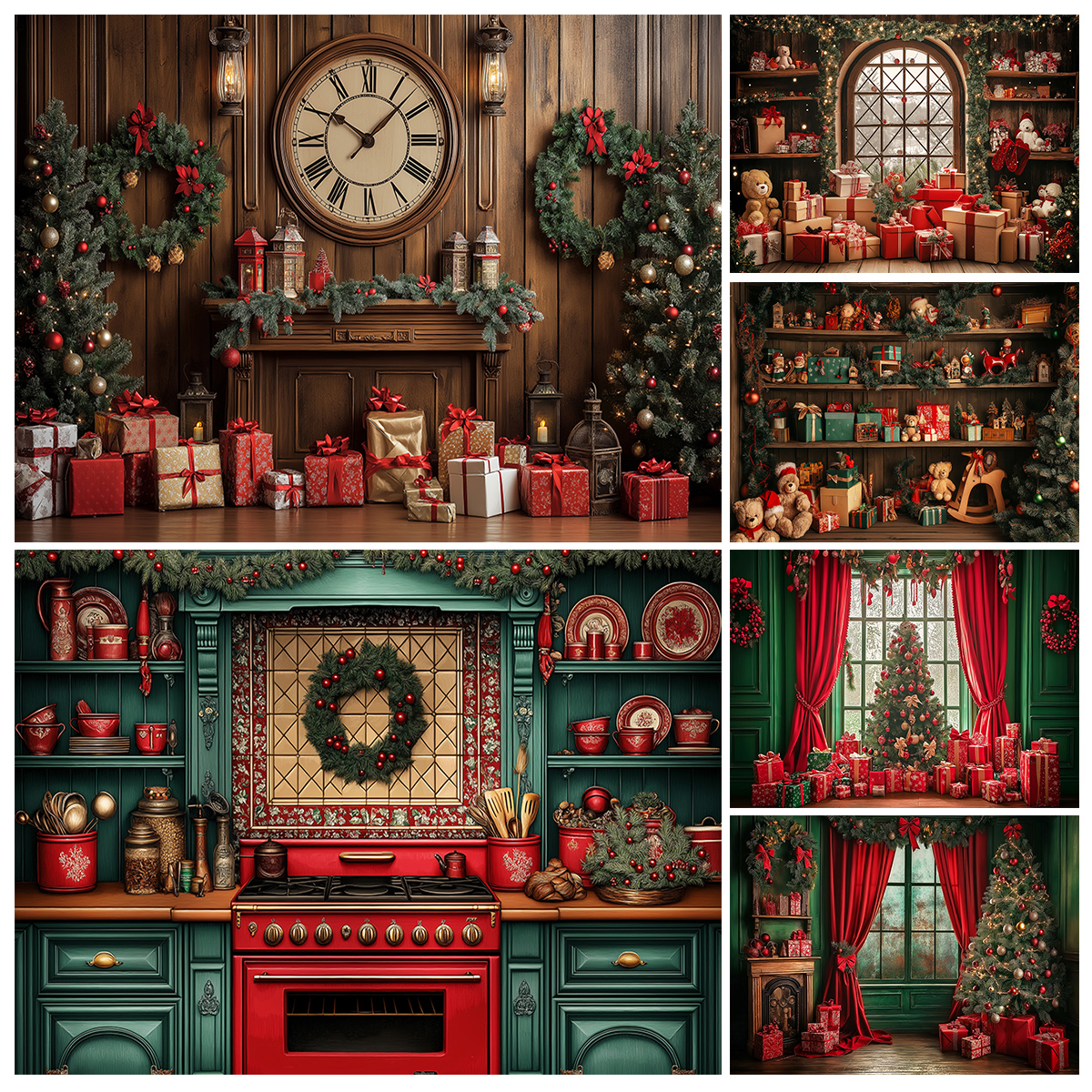 Christmas Clock Fireplace Kitc - đánh giá và giá Toys Background For Kids
