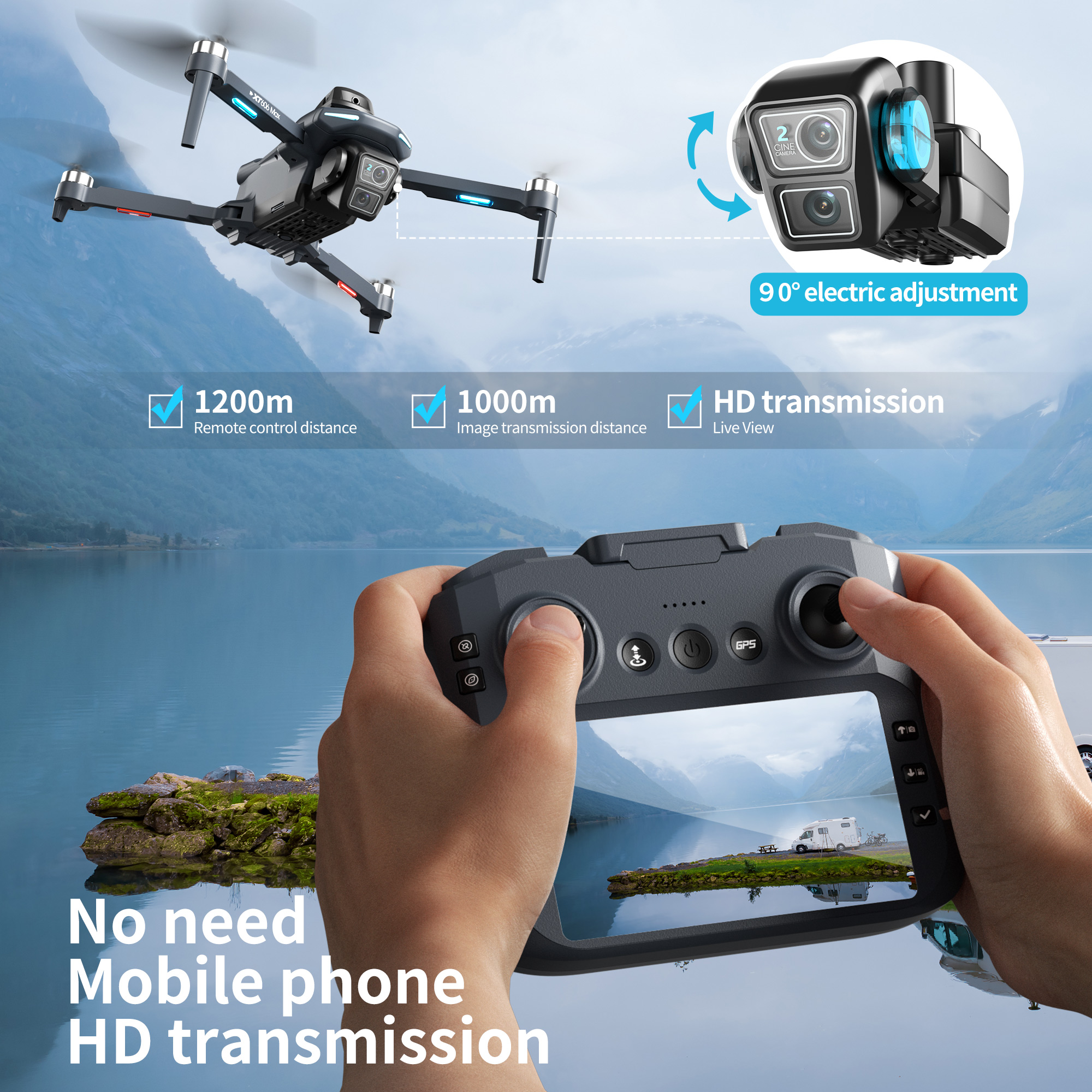 XT606 MAX GPS NEW Drone 8k Pro - đánh giá và giá Xiaomi Kids Toys