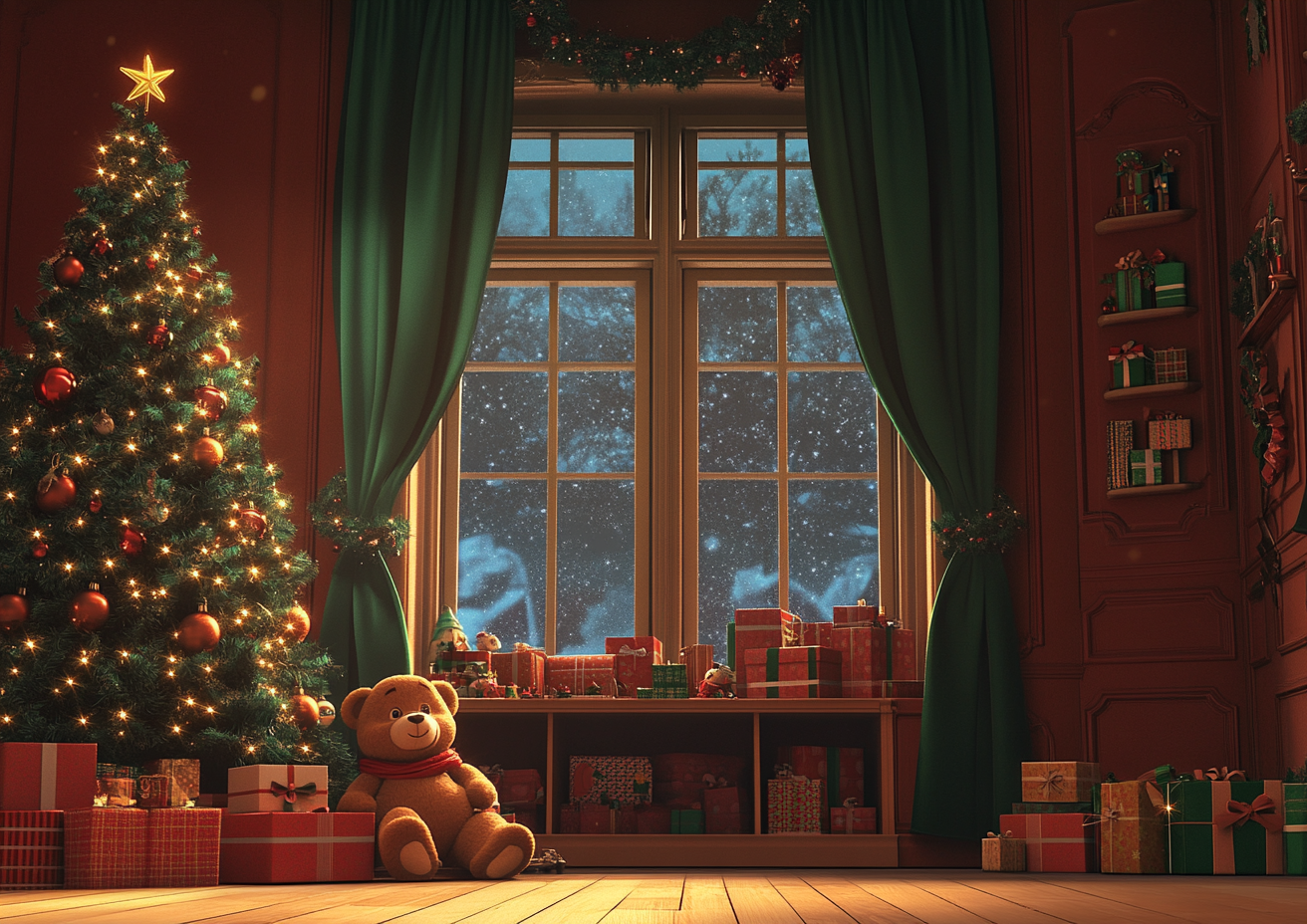 Winter Christmas Toy Store Pho - đánh giá và giá Toys Background For Kids