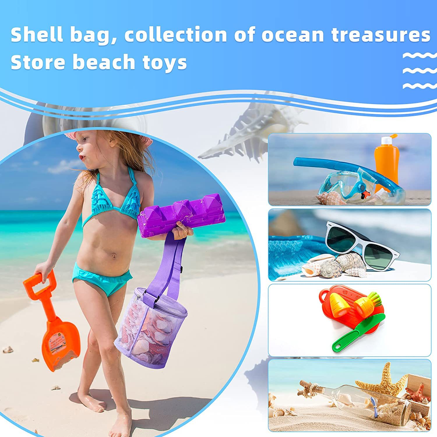 Colorful Beach Toys Mesh Beach - đánh giá và giá Kids Zipper Toys