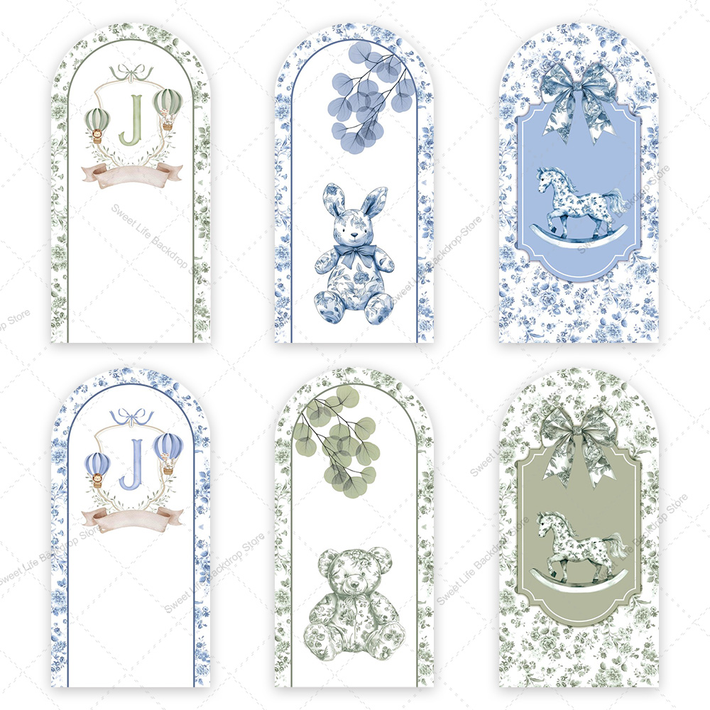 Blue Green Floral Bow Arch Bac - đánh giá và giá Toys Background For Kids