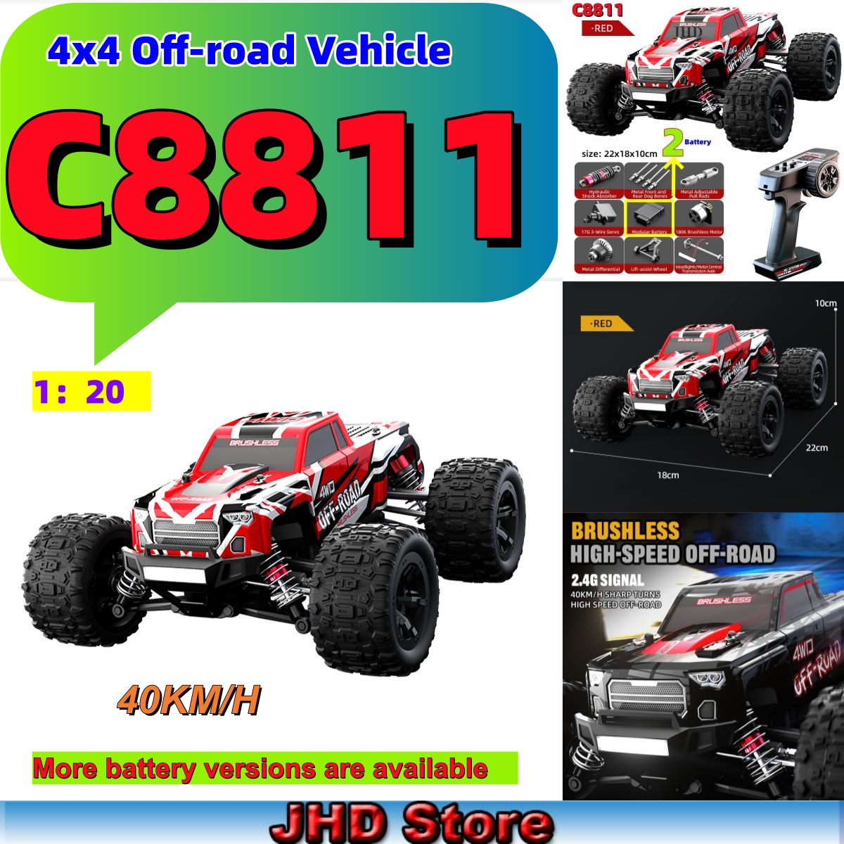 JHD C8811 40KM/H High Speed RC - đánh giá và giá Kids Toys Under $20