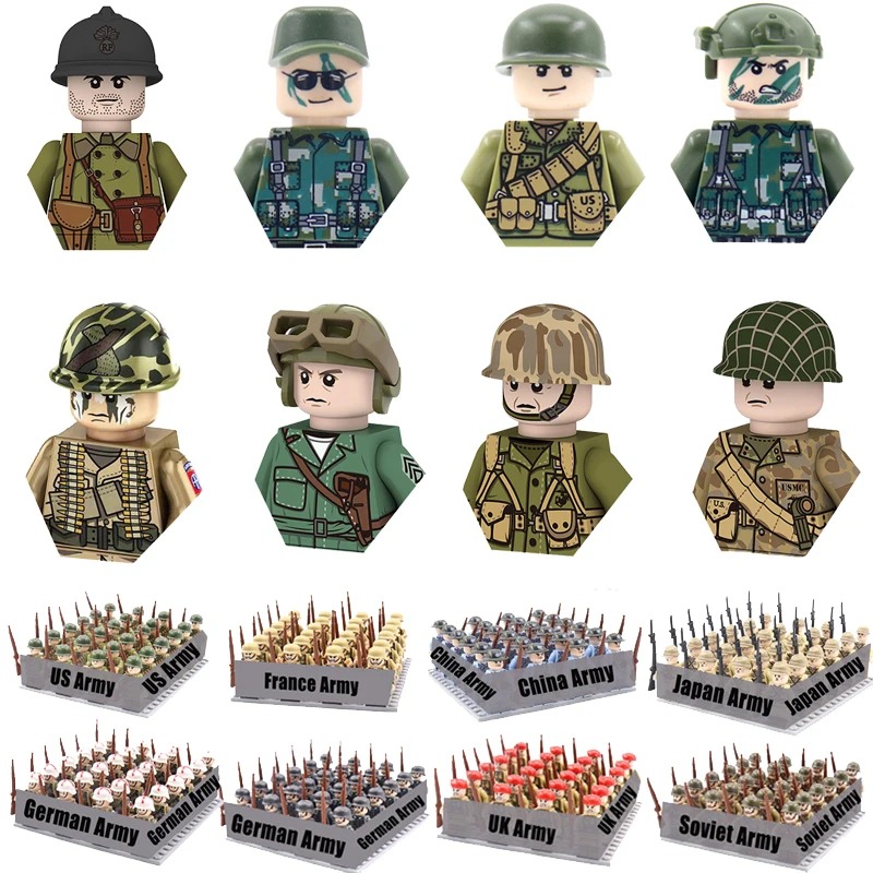 World War II military soldier  - đánh giá và giá Lego Building Blocks