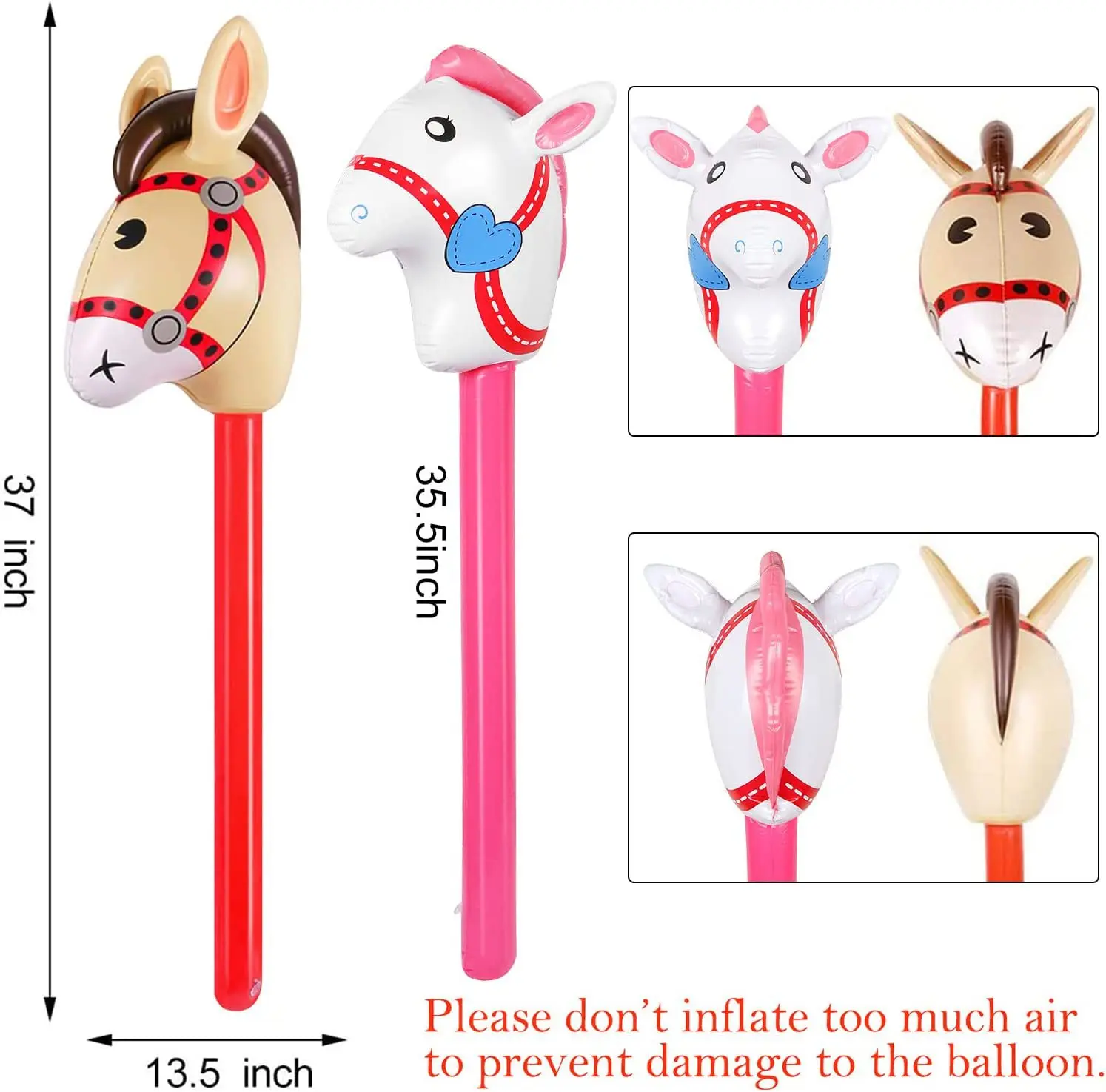 2Pcs Horse Head Stick Balloon  - đánh giá và giá Kids Toys Horse