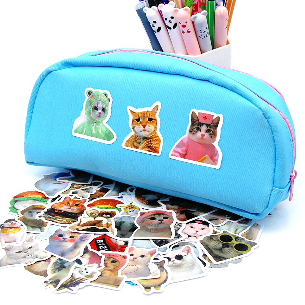 10/50/100pcs Funny Cat Sticker - đánh giá và giá Kids Toys 10 Year Old