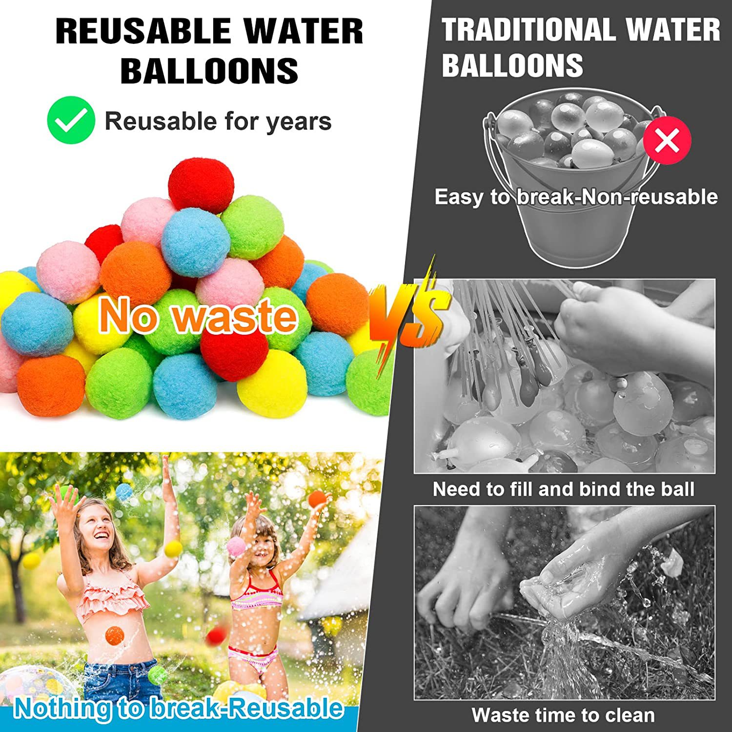 12/30/60Pcs Reusable Water Bal - đánh giá và giá Water Balloon Set